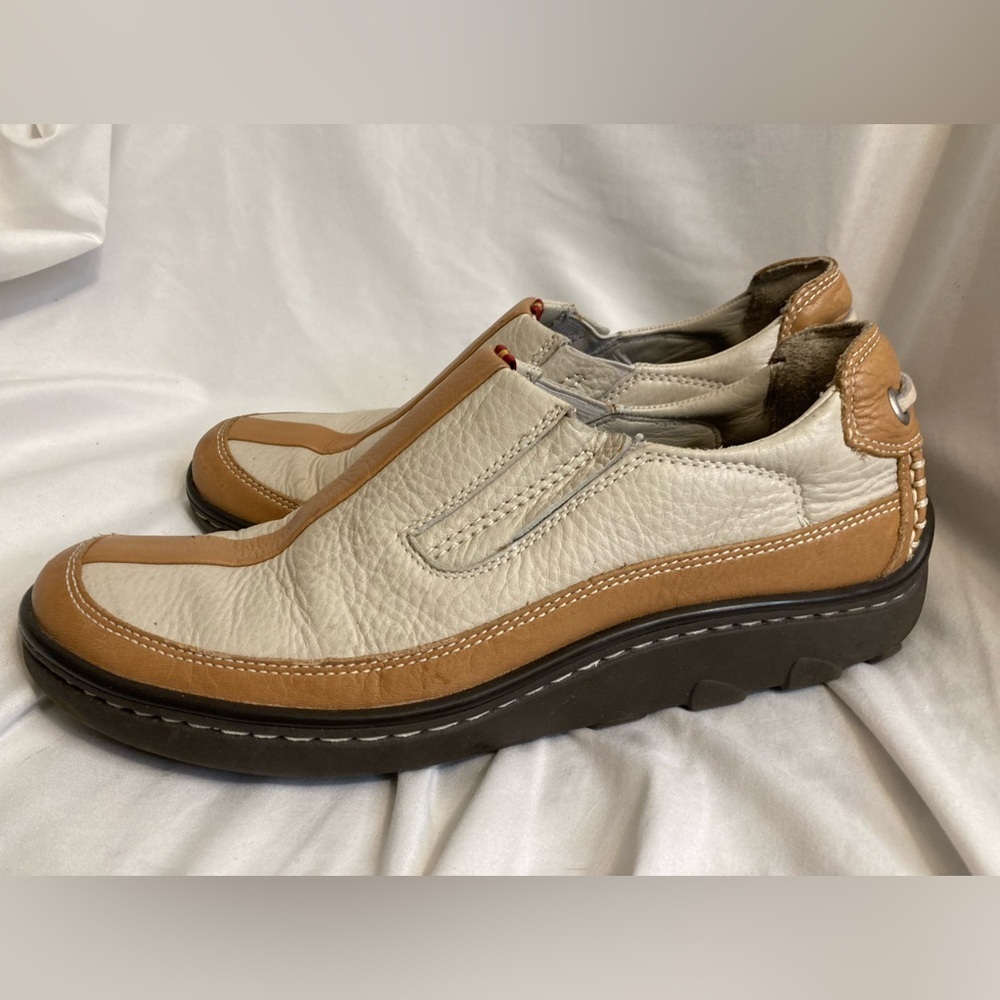 Rockports I Travel Leather Loafers Slip-On Tan/ Cream Size EU 42/ US 8